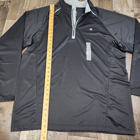 Mens Champion size XL Black 1/4 Zip Lightweight Long Sleeve Active Pullover NEW - Picture 6 of 9